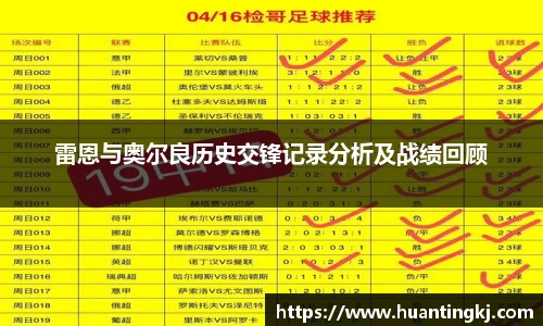 雷恩与奥尔良历史交锋记录分析及战绩回顾